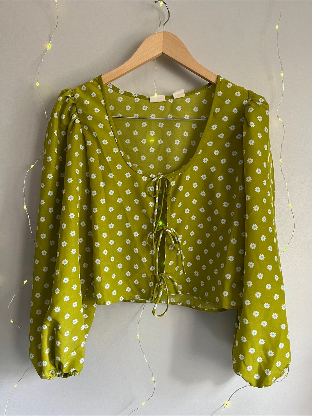 Levi's Olive Green Daisy Tie-Front Blouse